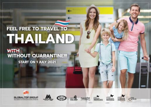 Covid Property Market Update: Feel free to travel to Thailand without quarantine!! Start on 1st July 2021