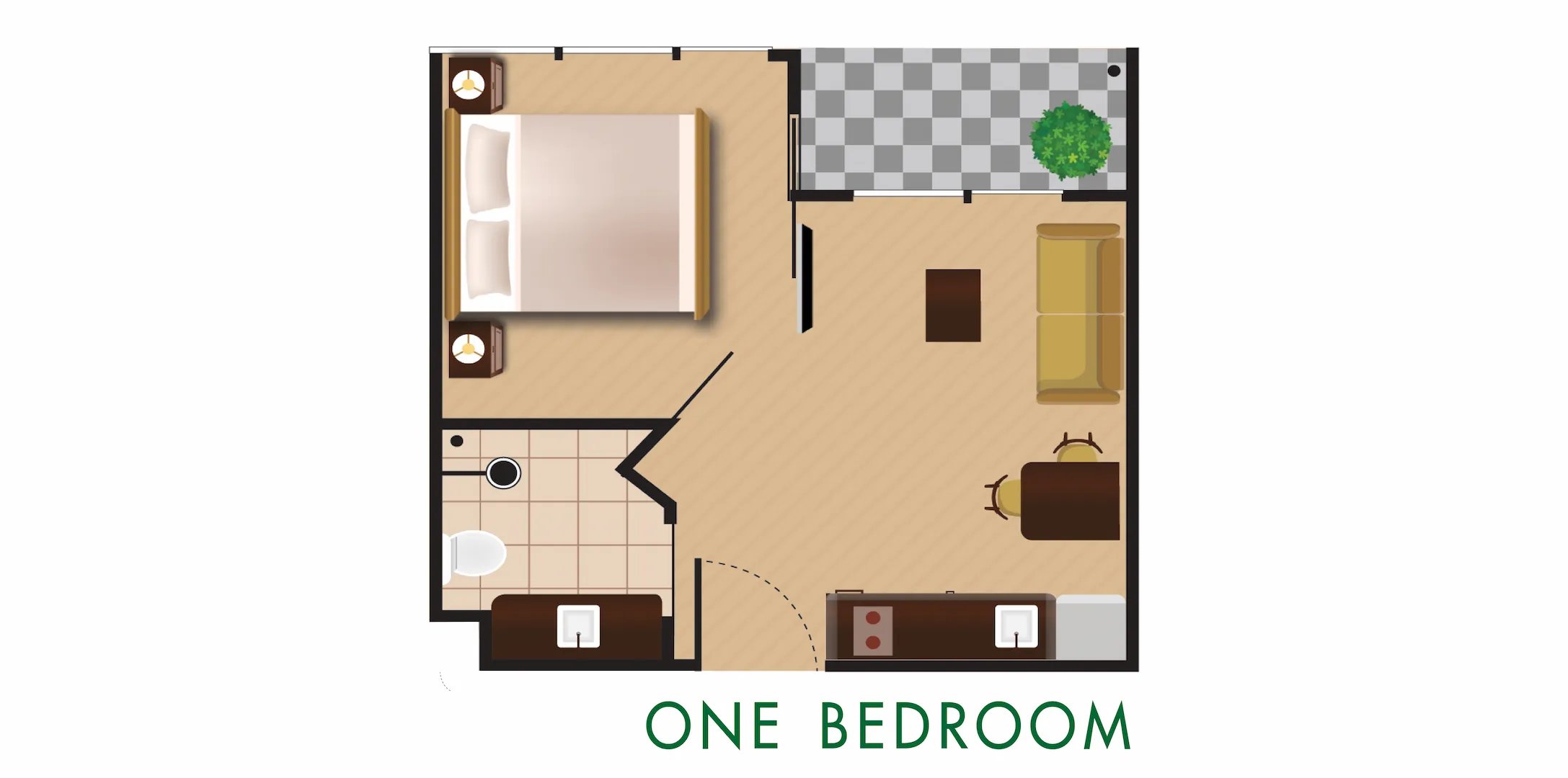 Harmonia City Garden 1-bedroom Condo Layout