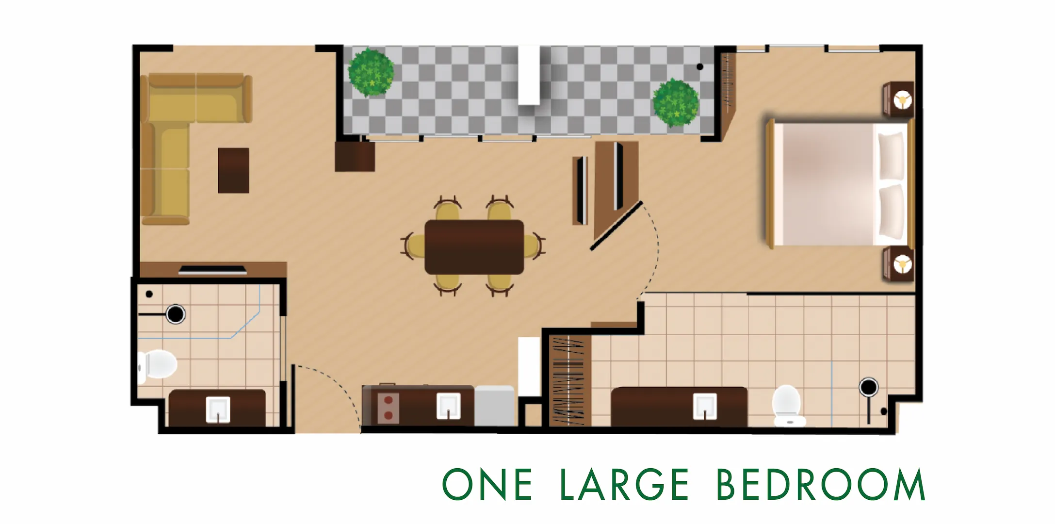 Harmonia City Garden Large 1-bedroom Condo Layout