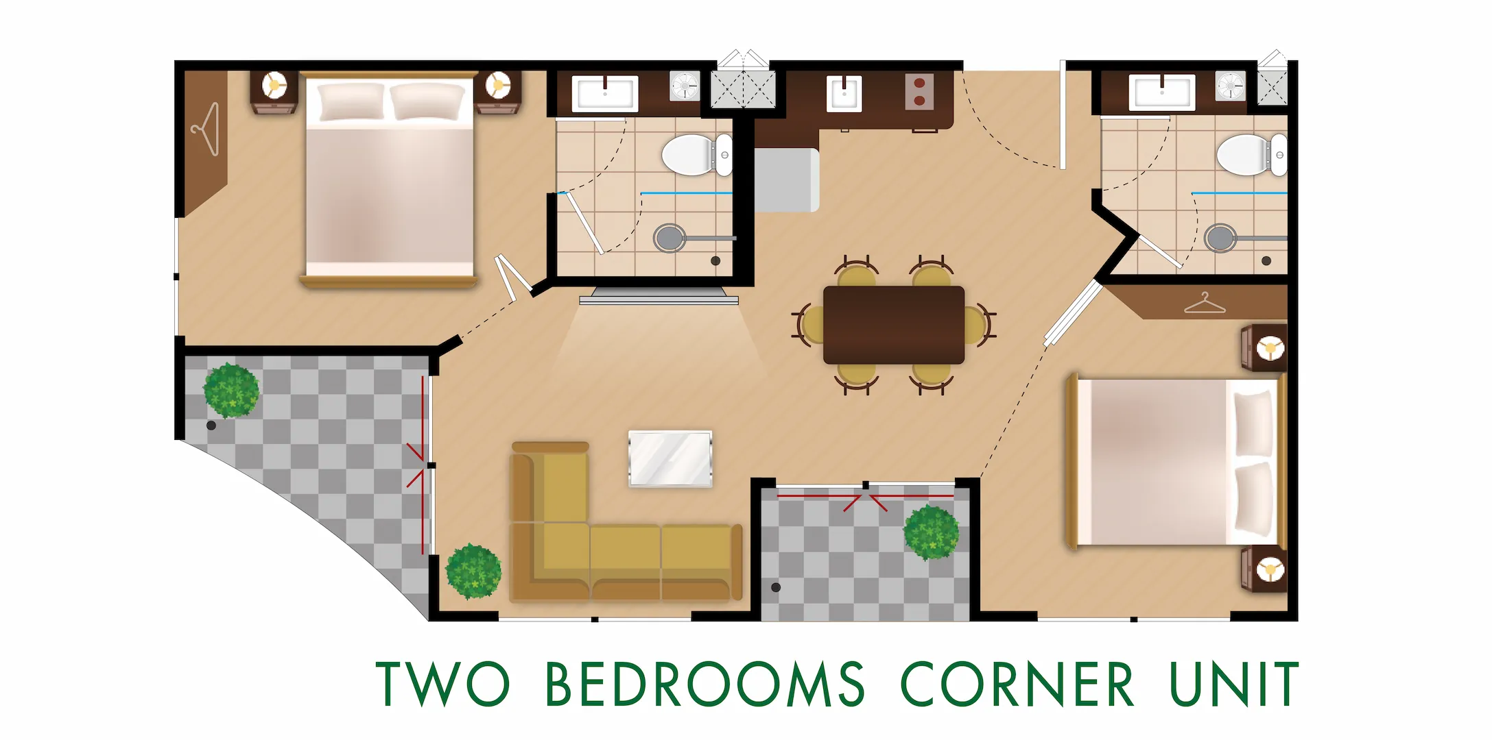 Harmonia City Garden 2-bedroom Corner Unit Layout